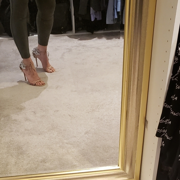 ****SOLD***100% Authentic Aquazzura Eden Crystal-Embellished Suede Sandals Sz 39 - Picture 10 of 10